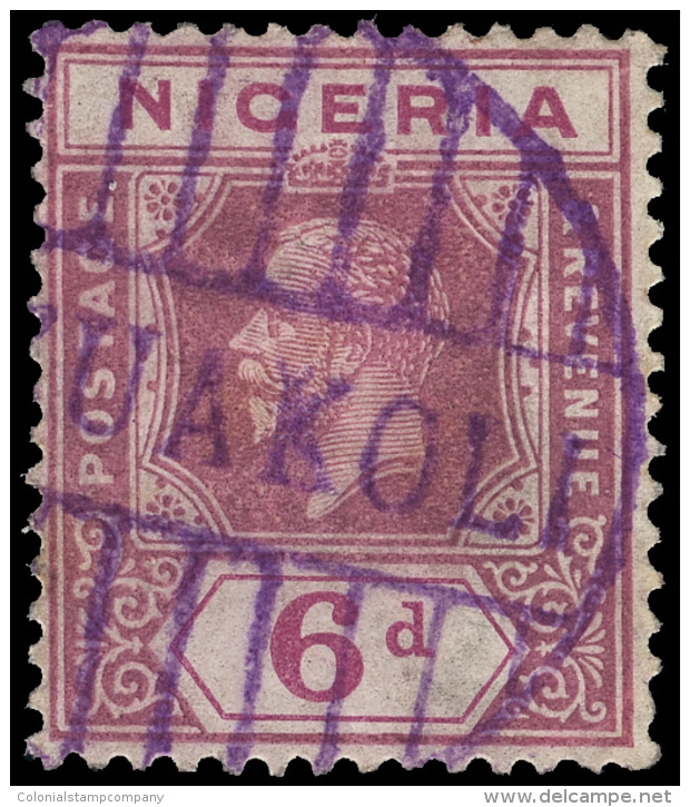 O        28 (25a) 1923 Dull Purple And Bright Purple K George V^ On Chalk-surfaced Paper, Die II, Wmkd Script CA,... - Nigeria (...-1960)