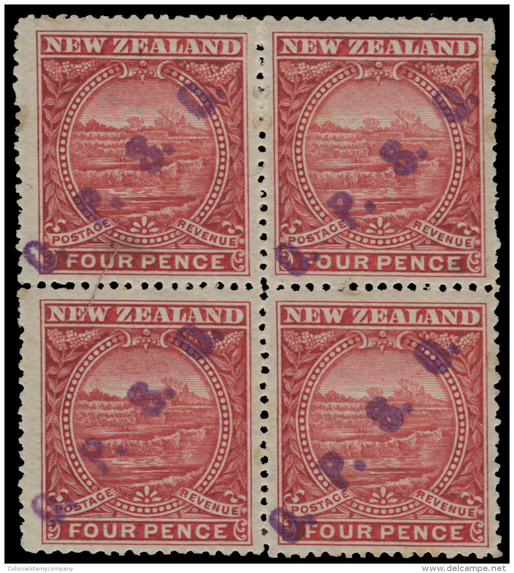 */[+]    O12 Var [Sc 76 Var] (O19 Var [SG 252 Var]) 1902 4d Bright Rose White Terrace^, Unissued Violet "O.P.S.O."... - Service