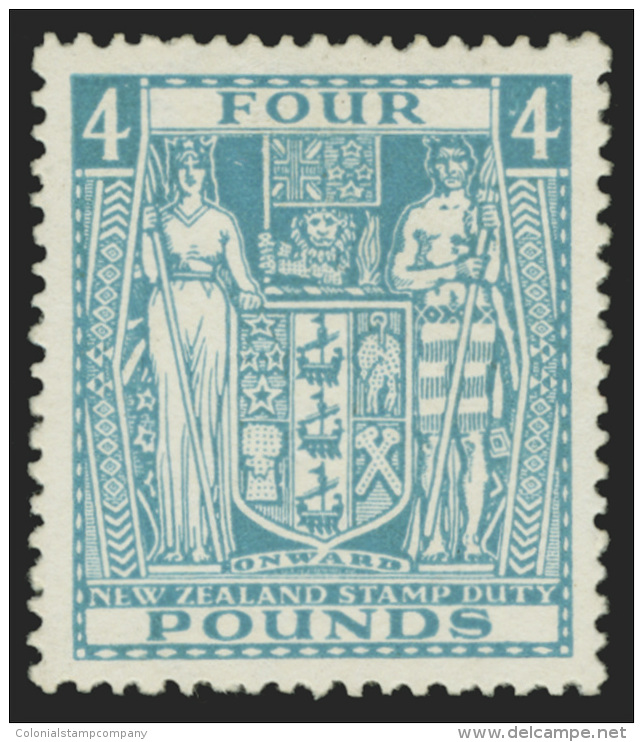 *        AR67 (F166) 1935 &pound;4 Light Blue Coat Of Arms^ Postal Fiscal On Thick, Opaque, Chalk-surfaced "Cowan"... - Fiscaux-postaux