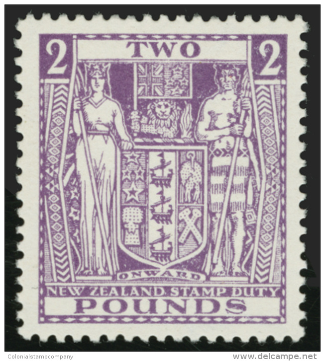 *        AR63 (F162) 1931-35 &pound;2 Bright Purple Coat Of Arms^ Postal Fiscal On Thick, Opaque, Chalk-surfaced... - Fiscaux-postaux