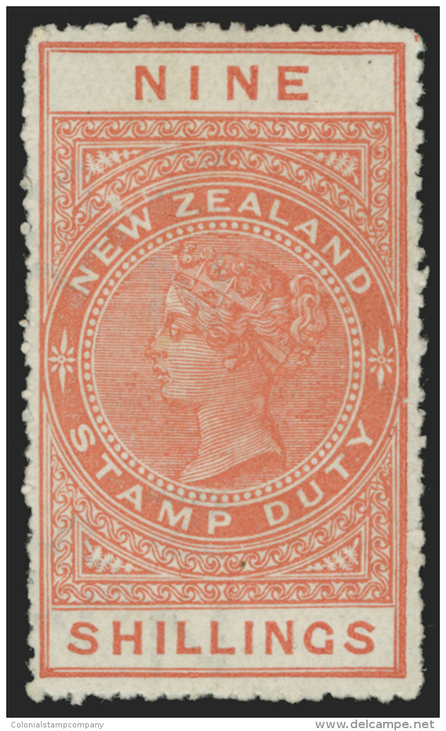 *        AR41 Var (F86) 1906 9' Orange Q Victoria^ Postal Fiscal On Unsurfaced "Cowan" Paper, Wmkd Single-lined NZ... - Steuermarken/Dienstmarken