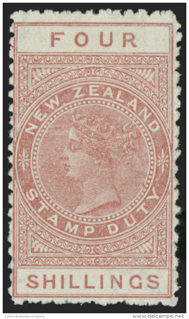 *        AR35 (F71) 1903 4' Orange-red Q Victoria^ Postal Fiscal On Unsurfaced "Cowan" Paper, Wmkd Single-lined NZ... - Fiscaux-postaux