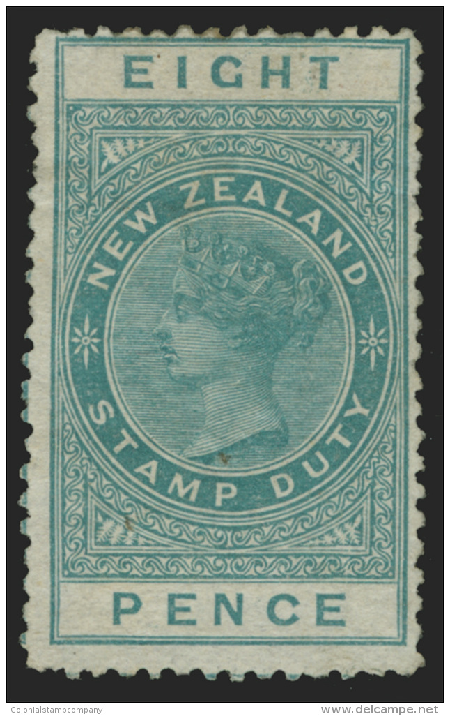 *        AR1 Var (F7) 1882 8d Q Victoria^ Postal Fiscal, Wmkd NZ SG Type F5, Perf 12, Unpriced Mint, Part OG, Fine... - Fiscaux-postaux