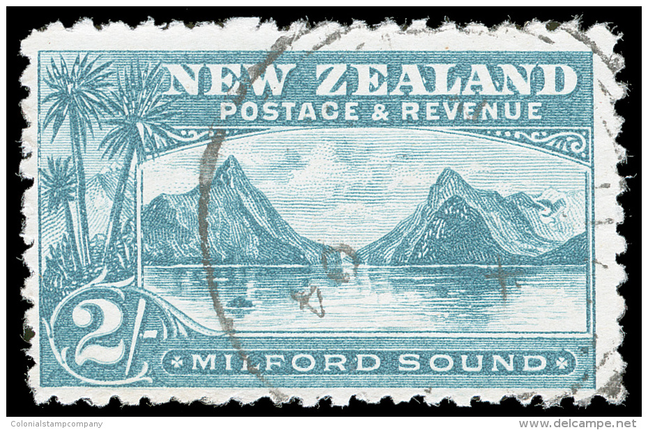 O        121 (269a) 1903 2' Blue-green Milford Sound^, Unwmkd, Laid Paper, Scarce Wellington Printing (paper Of... - Oblitérés