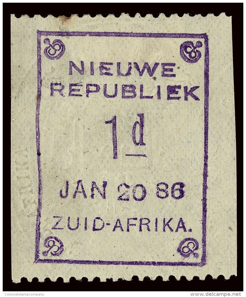 *        37 Var (48a Var) 1886 1d Violet On Yellow With Embossed Arms, VARIETY - "JAN 20 86" (arms Inverted)^,... - Nouvelle République (1886-1887)