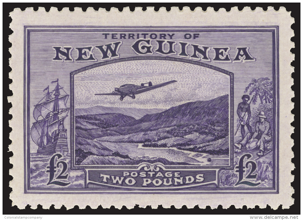 *        C44 (204) 1935 &pound;2 Bright Violet Bulolo Goldfields Air Mail^, Unwmkd, Perf  11, OG, LH, SUPERB Scott... - Papouasie-Nouvelle-Guinée