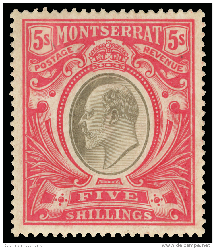 *        22-31 (24-33) 1904-08 &frac12;d-5' Symbol Of Colony And K Edward VII^, Wmkd MCA, Perf 14, Cplt (10), OG,... - Montserrat