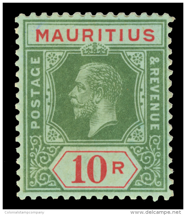 *        159a (204a) 1919 10R Green And Red On Blue-green (olive Back) K George V^, Die I, Wmkd MCA, Perf 14, OG,... - Maurice (...-1967)