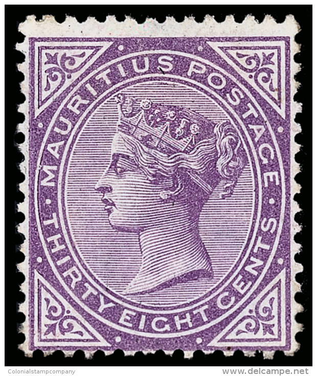 *        65 (98) 1880 38&cent; Bright Purple Q Victoria^, Wmkd CC, Perf 14, A Scarce And Much Underrated Key Value,... - Maurice (...-1967)