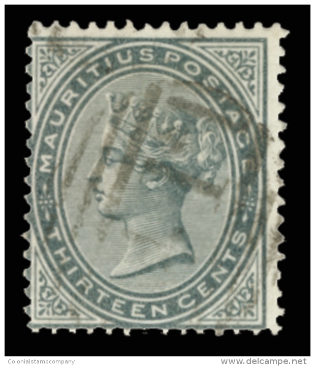 O        62 (95) 1880 13&cent; Slate Q Victoria^, Wmkd CC, Perf 14, Scarce And Seldom Seen Used, As Such,... - Maurice (...-1967)
