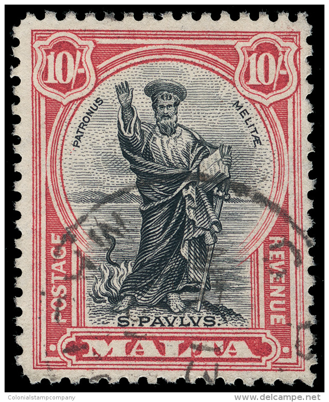 O        167-83 (193-209) 1930 &frac14;d-10' St. Paul Inscribed "POSTAGE AND REVENUE" Set^, Wmkd Script CA... - Malta (...-1964)