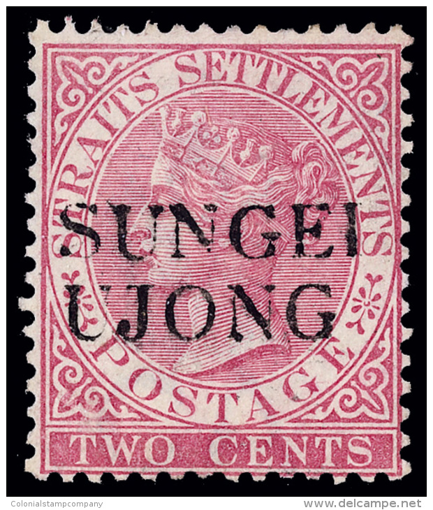 *        25 (41) 1886 2&cent; Pale Rose Q Victoria^ Of Straits Settlements, Overprinted "SUNGEI UJONG" SG Type 26,... - Autres & Non Classés