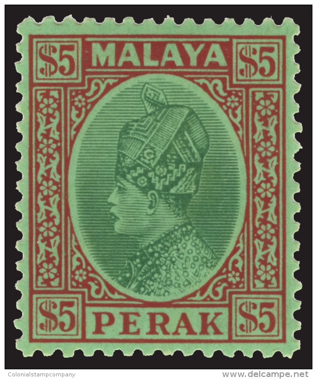 *        69-83 (88-102)1935-37 1&cent;-$5 Sultan Iskandar^ On Chalk-surfaced Paper, Wmkd Script CA, Perf 14, Cplt... - Perak