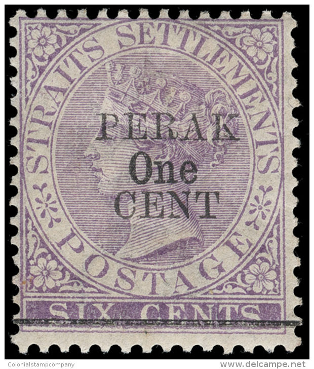 *        29, 33, 36, 38, 40 (43-47) 1891 1&cent; On 6&cent; Lilac Q Victoria^ Of Straits Settlements Surcharges,... - Perak