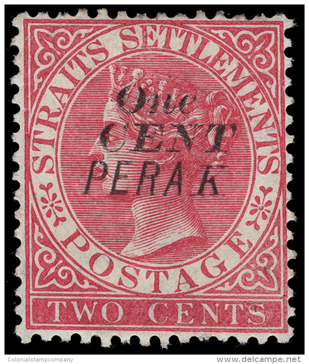 *        20a (39) 1889 1&cent; On 2&cent; Bright Rose Q Victoria^ Of Straits Settlements Overprinted And Surcharged... - Perak