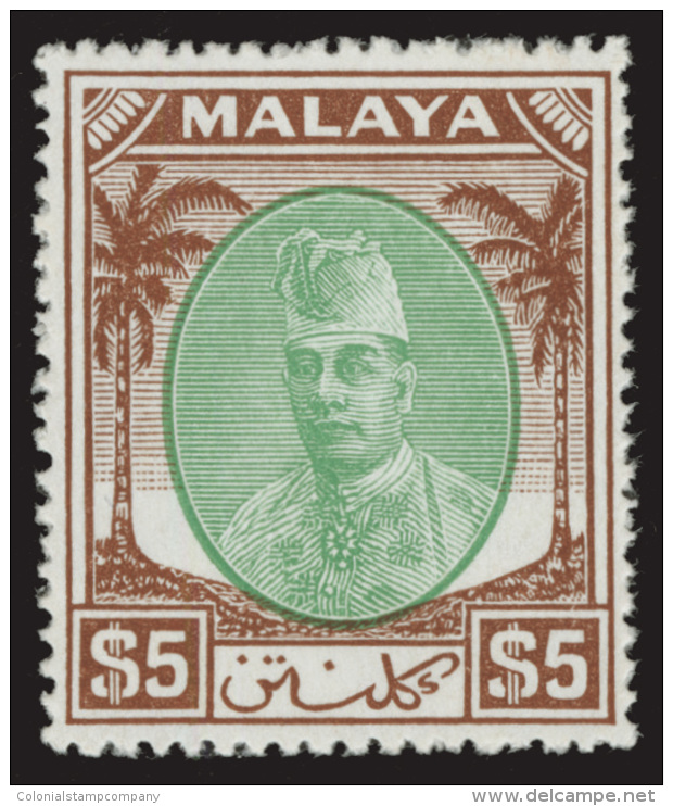 **       50-70 (61-81) 1951-55 1&cent;-$5 Sultan Ibrahim^ On Chalk-surfaced Paper, Wmkd Script CA, Perf... - Kelantan