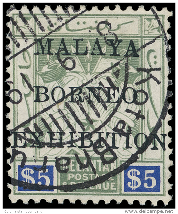 O        3a-23a (30-38) 1922 1&cent;-$5 Overprinted "MALAYA BORNEO EXHIBITION"^, Cplt (9), A Very Rare And Vastly... - Kelantan