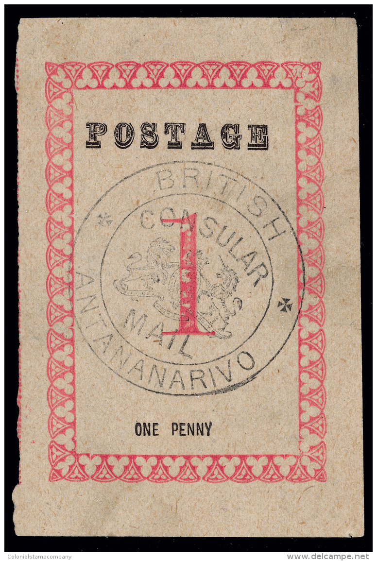 *        45a (33) 1886 1d Rose, Black British Consular Mail Seal^, Type II, Sound, VF &hellip;Net Est $365 - Autres & Non Classés