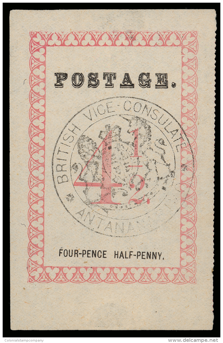 *        30 (18) 1886 4&frac12;d Rose, Black Vice-Consulate Seal^, Type I (stops After "POSTAGE" And Value), Pos 1,... - Other & Unclassified