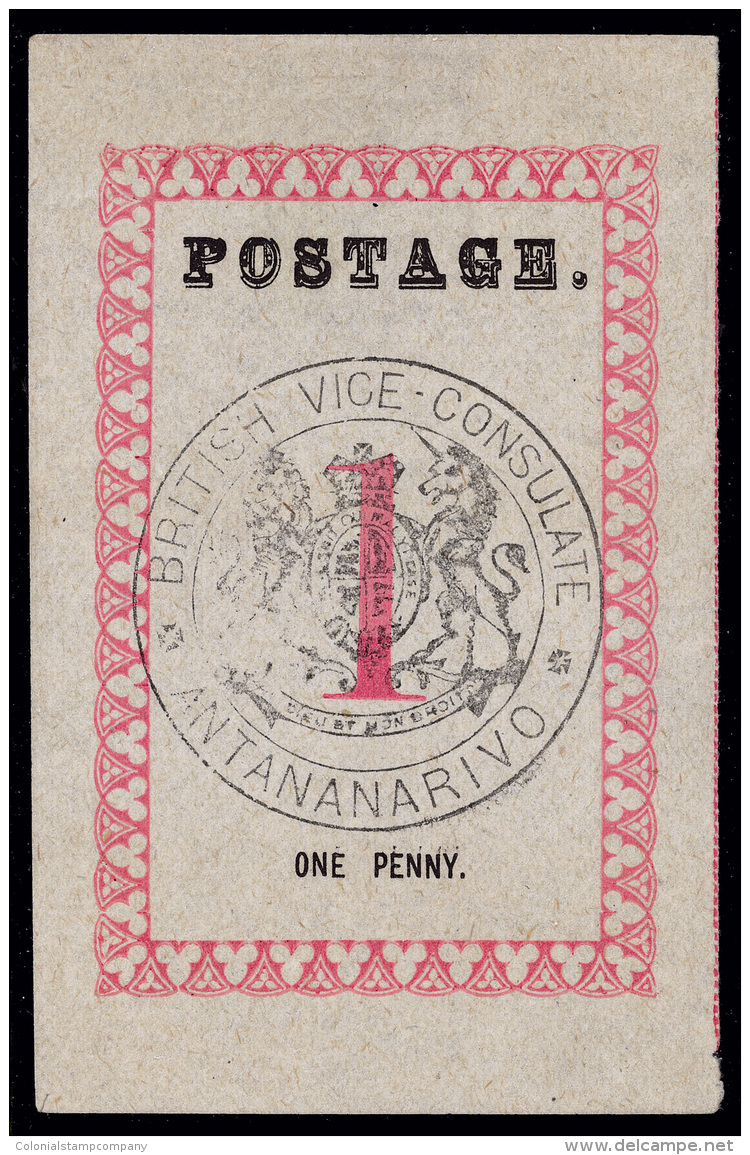 *        26 (14) 1886 1d Rose, Black Vice-Consulate Seal^, Type I, Pos 1, Sound, Unused, VF &hellip;Net Est $390 - Other & Unclassified
