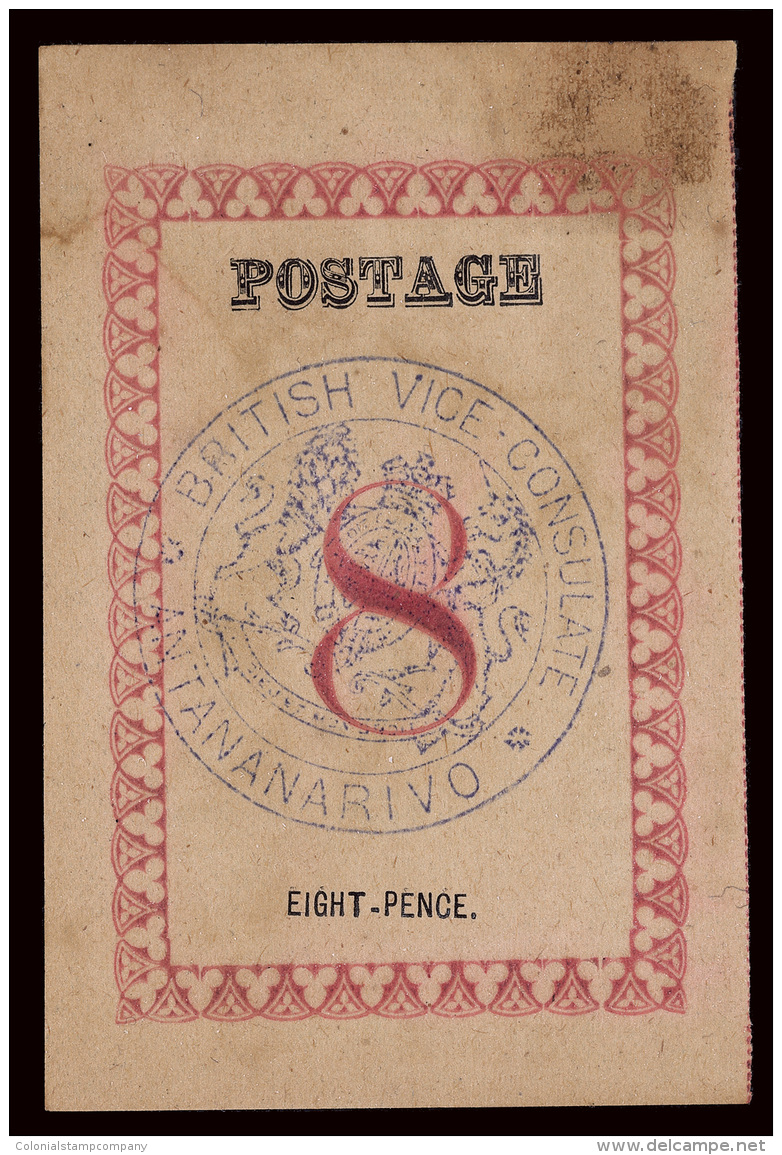 *        23a (40) 1886 8d Rose, Violet Vice-Consulate Seal^, Type III, No Stop After "POSTAGE" (24&frac12;mm) But... - Autres & Non Classés
