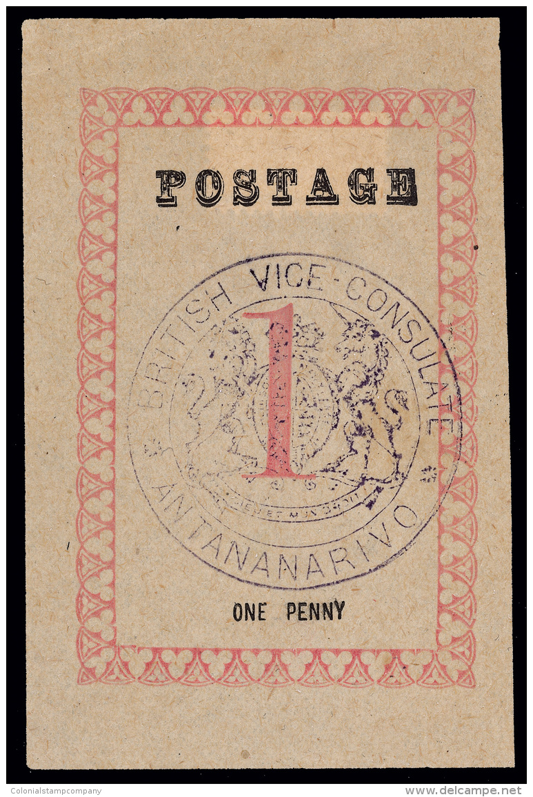 *        16a (28) 1886 1d Rose, Violet Vice-Consulate Seal^, Type II, Sound, VF, With Brandon Certificate... - Autres & Non Classés