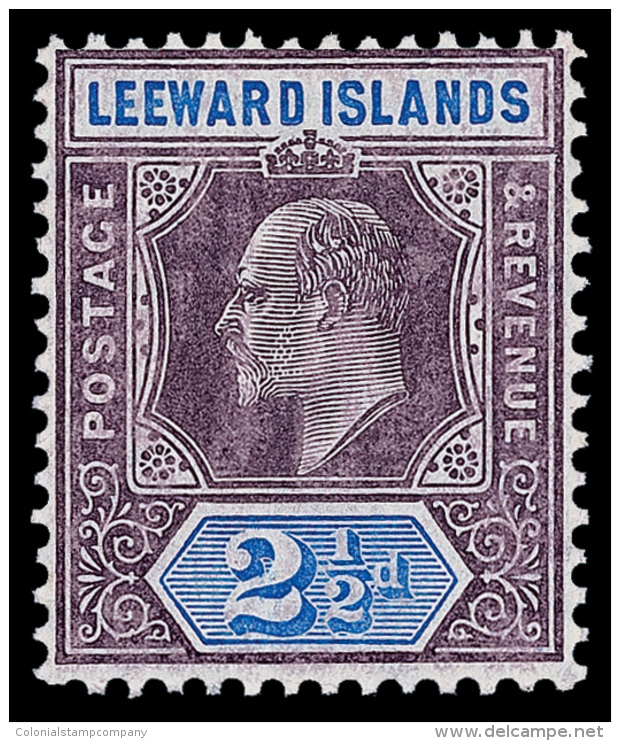 *        32 (32) 1906 2&frac12;d Dull Purple And Ultramarine K Edward VII^, Wmkd MCA, Perf 14, Difficult And... - Leeward  Islands