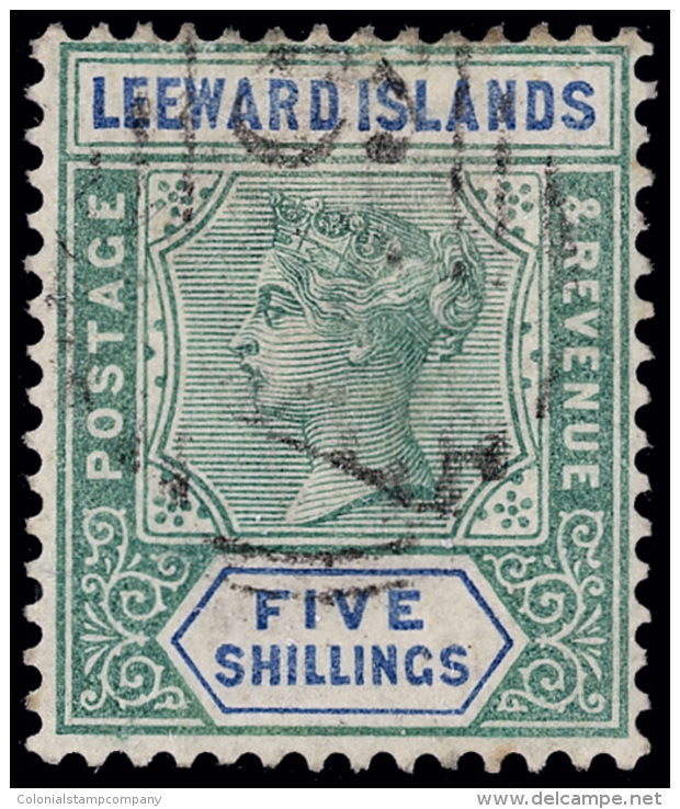 O        1-8 (1-8) 1890 &frac12;d-5' Q Victoria^ Keyplate Issue, Cplt (8), Light Cancels, F-VF Scott Retail... - Leeward  Islands