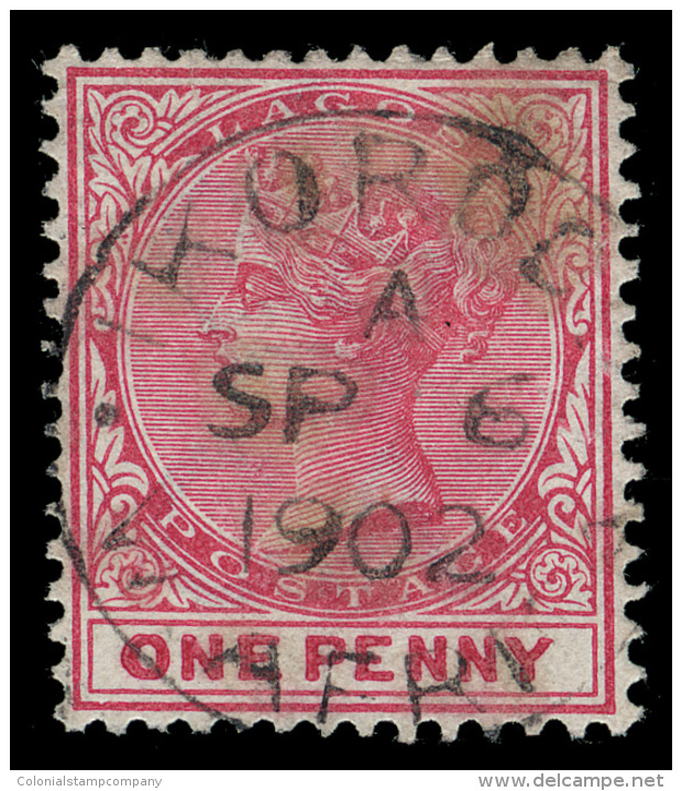 O        15 (22) 1884 1d Rose-carmine Q Victoria^, Wmkd CA, Perf 14, With "IKORODU" Small Village Cds, Very Rare,... - Nigeria (...-1960)