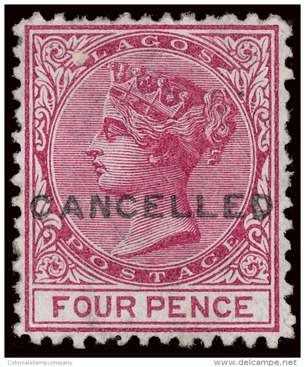 S        4 Var (5 Var) 1874 4d Carmine Q Victoria^, Wmkd CC, Perf 12&frac12;, Overprinted "CANCELLED", Fresh, Well... - Nigeria (...-1960)