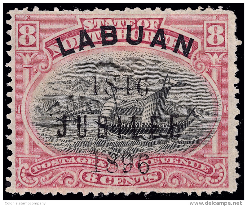 *        66-71 (83-88) 1896 1c-8c Stamps Of North Borneo^ Overprinted "LABUAN" With Additional Jubilee Overprint SG... - North Borneo (...-1963)