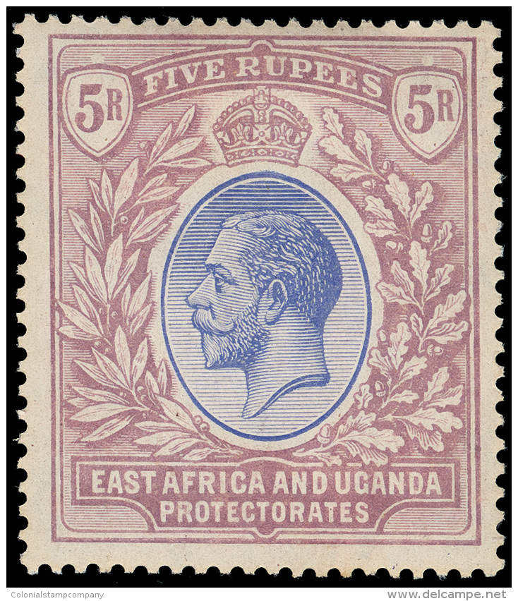 *        1-10 (65-74) 1921-22 1&cent;-5R K George V^ Of East Africa And Uganda, Wmkd Script CA, Perf 14, Cplt (10),... - Herrschaften Von Ostafrika Und Uganda