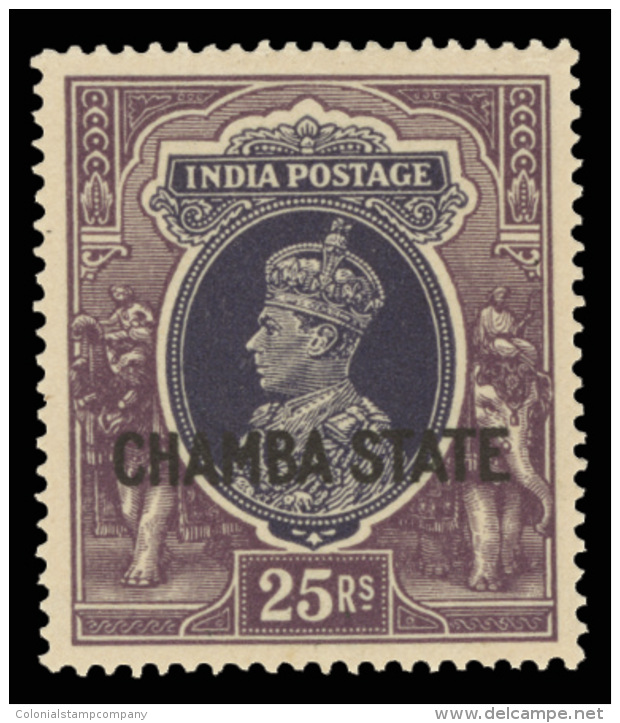 *        70-87 (82-99) 1938 3p-25R K George VI^ Of India, Overprinted "CHAMBA STATE" SG Type 4, Cplt (18), OG, VLH,... - Chamba