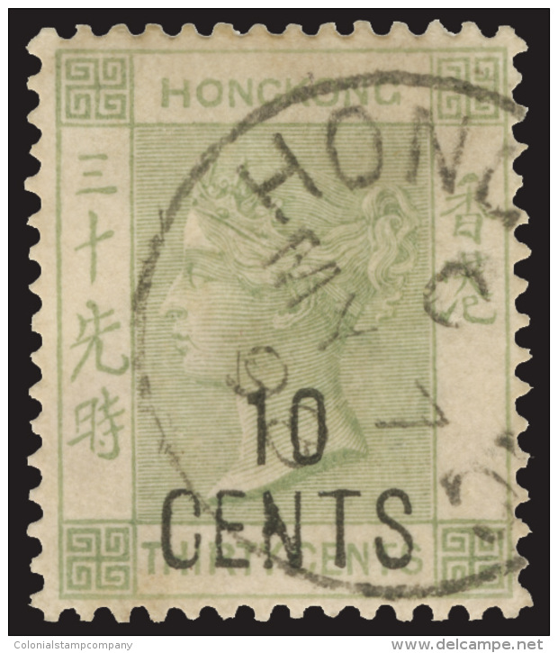 O        69b (54) 1898 10&cent; On 30&cent; Grey-green Q Victoria^ Surcharged SG Type 17 With No Chinese Character,... - Oblitérés