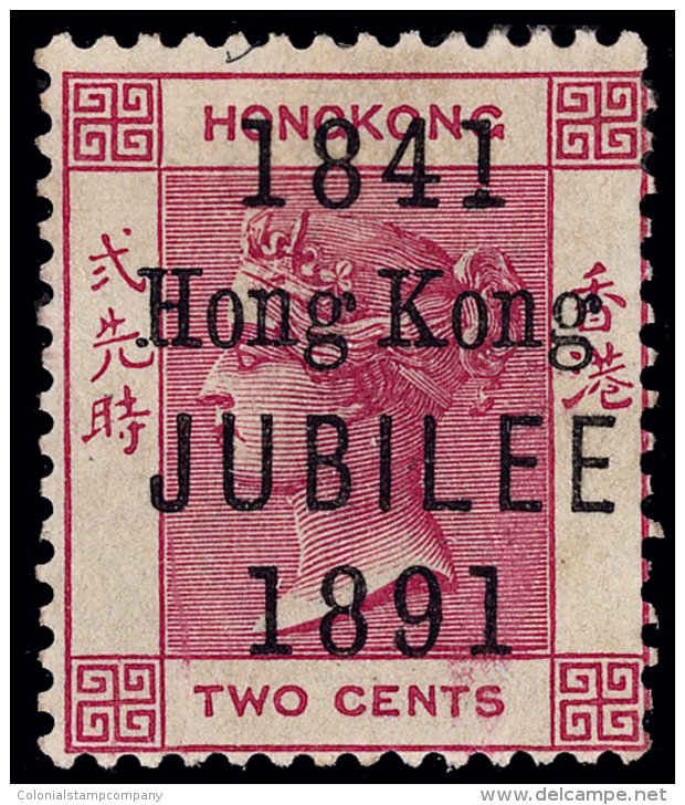 *        66 (51) 1891 2&cent; Carmine Q Victoria^ With "1841 Hong Kong JUBILEE 1891" Overprint (Yang No. C1), Only... - Neufs