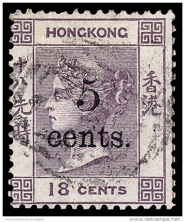 O        32 Var (24x) 1880 5&cent; On 18&cent; Lilac Q Victoria^ Surcharged, ERROR - Wmkd CC Reversed, Rare And... - Oblitérés