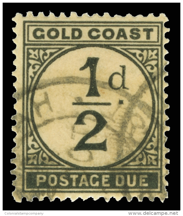 O        J1 (D1) 1923 &frac12;d Black Postage Due^, Wmkd Script CA, Perf 14, Extremely Scarce And Significantly... - Côte D'Or (...-1957)