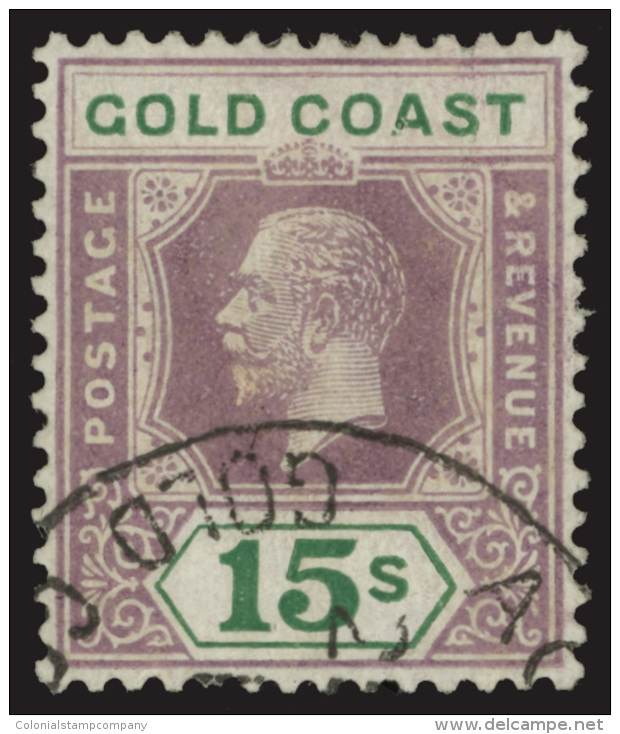 O        94a (100a) 1924 15' Dull Purple And Green K George V, Die II^, Wmkd Script CA, Perf 14, Very Rare And... - Côte D'Or (...-1957)