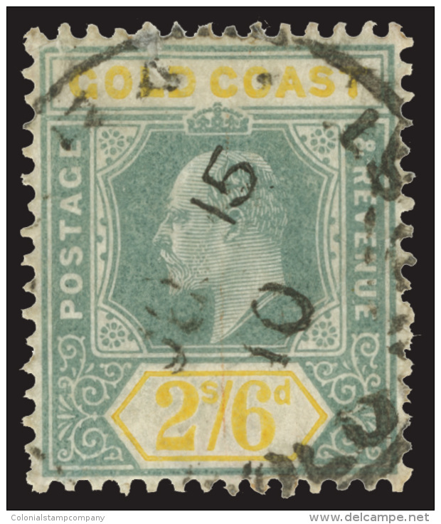 O        55 (57) 1906 2' Green And Yellow K Edward VII^ On Chalk-surfaced Paper, Wmkd MCA, Scarce Used High Value... - Côte D'Or (...-1957)