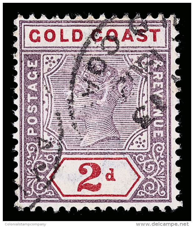 O        28 (27b) 1902 2d Dull Mauve And Orange-red Q Victoria^, Wmkd CA, Perf 14, Extremely Rare Used (in Use For... - Côte D'Or (...-1957)