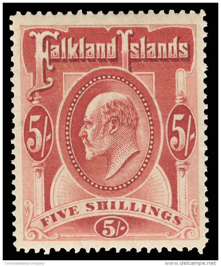 *        22-29 (43-50) 1904-08 &frac12;d-5' K Edward VII^, Wmkd MCA, Perf 14, Cplt (8), An Exceptional, Perfectly... - Falklandinseln
