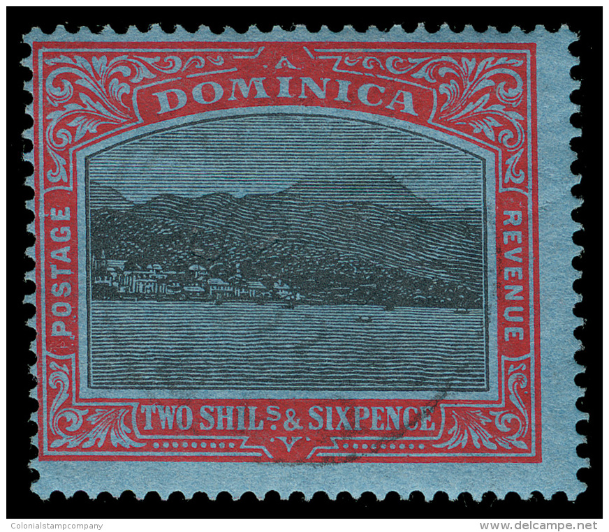 O        63 (70) 1921 2'6d Black And Red On Blue Roseau From The Sea^, Wmkd Script CA Sideways, Perf 14,... - Dominique (...-1978)