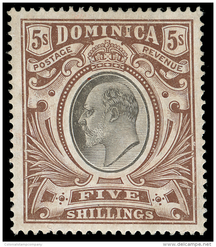 *        35-53 (37-53c) 1907-20 &frac12;d-5' Roseau And K Edward VII^, Wmkd MCA, Perf 14, Cplt (19), OG,VLH, VF... - Dominique (...-1978)