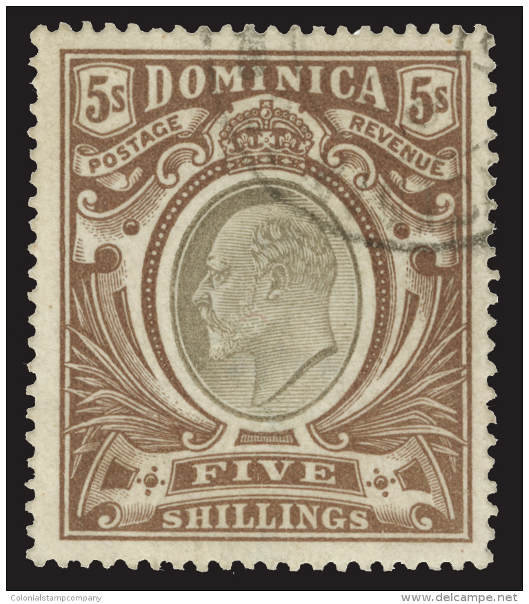 O        25-34 (27-36) 1903 &frac12;d-5' Roseau And K Edward VII^, Wmkd CC, Perf 14, Cplt (10), Rather Scarce Used,... - Dominica (...-1978)