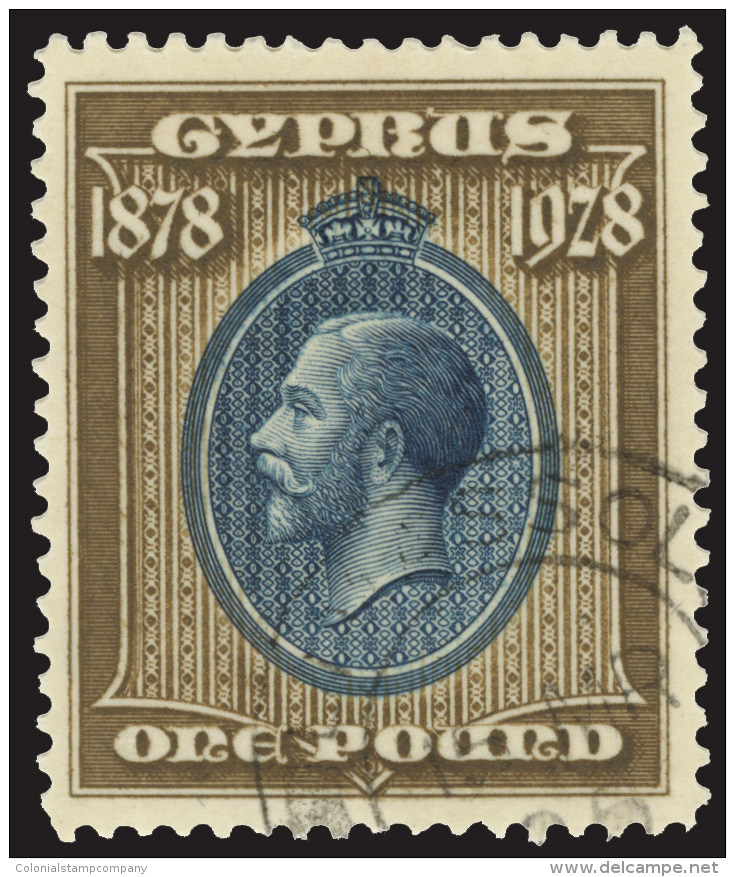 O        114-23 (123-32) 1928 &frac34;pi-&pound;1 K George V^ Fiftieth Anniversary Set, Wmkd Script CA, Perf 12,... - Chypre (...-1960)