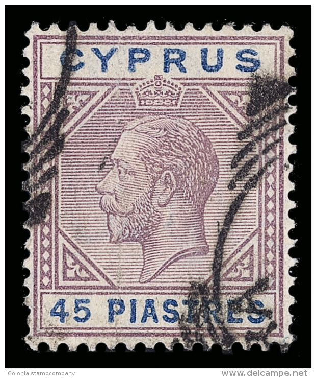 O        72-86 (85-99) 1921-23 10pa-45pi K George V^, Wmkd Script CA, Perf 14, Cplt (15), A Rare And... - Chypre (...-1960)