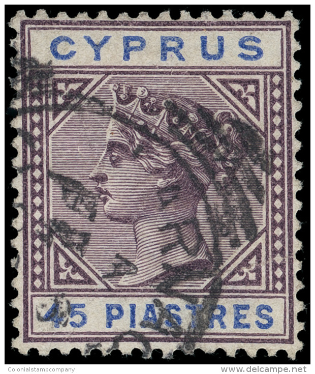 O        28-37 (40-49) 1894-96 &frac12;pi-45pi Q Victoria^ Die II, Wmkd CA, Perf 14, Cplt (10), Including The... - Chypre (...-1960)