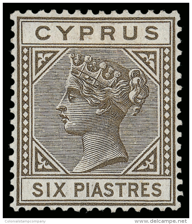 *        24a (36) 1894 6pi Olive-grey Q Victoria^, Die II, Wmkd CA, Well Centered, OG,HR, VF Scott Retail... - Chypre (...-1960)