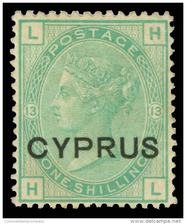 *        6 (6) 1880 1' Green Q Victoria Of Great Britain^ Overprinted "CYPRUS", Plate 13, Wmkd Spray Of Rose, Perf... - Chipre (...-1960)