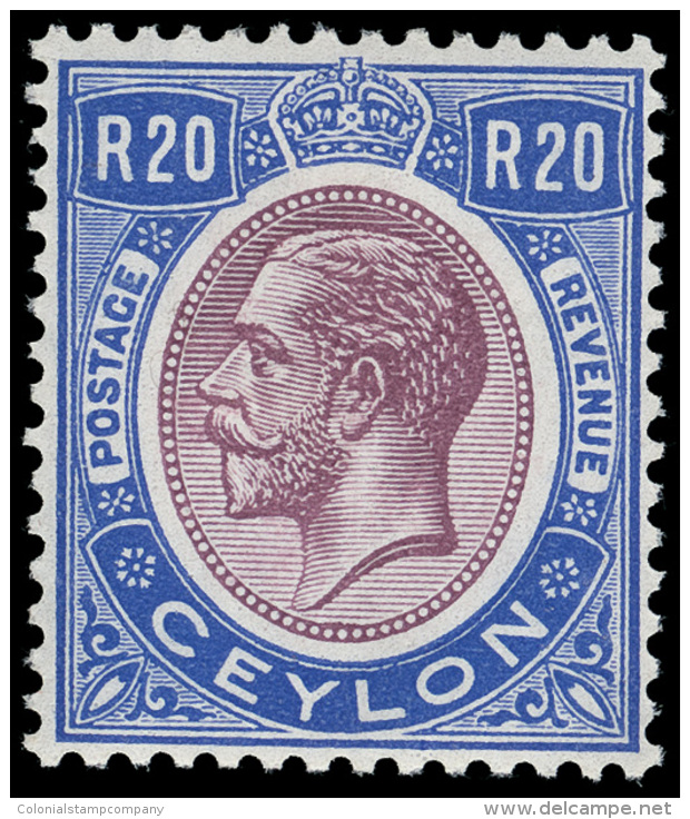 *        254-58 (363-67) 1927-28 1R-20R K George V^, Wmkd Script CA, Cplt (5), The 20R Is Quite Scarce And... - Ceylan (...-1947)